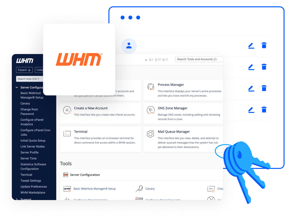 Control customer accounts via WHM control panel